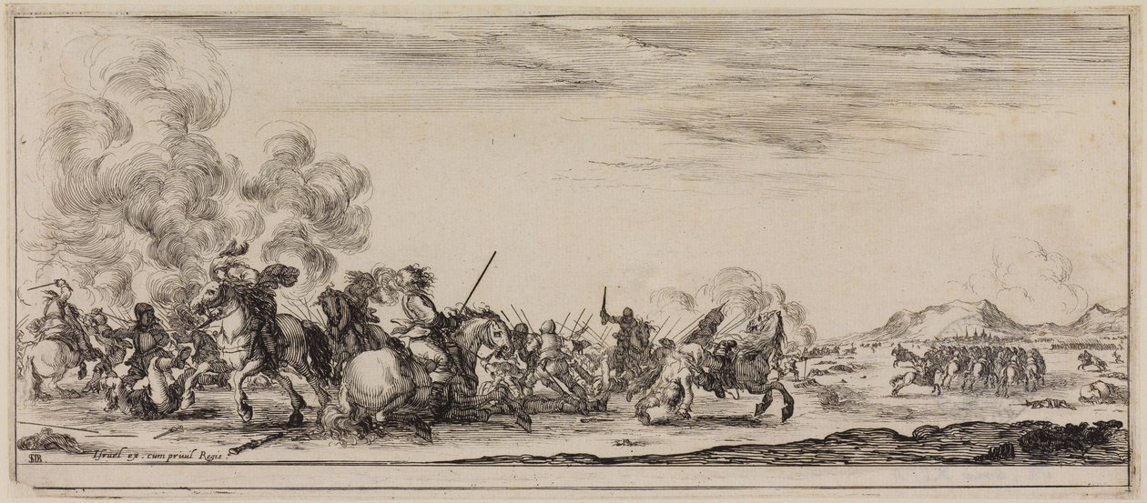 Pace e guerra (Et pace et bello): scontro tra cavalieri da Stefano della Bella