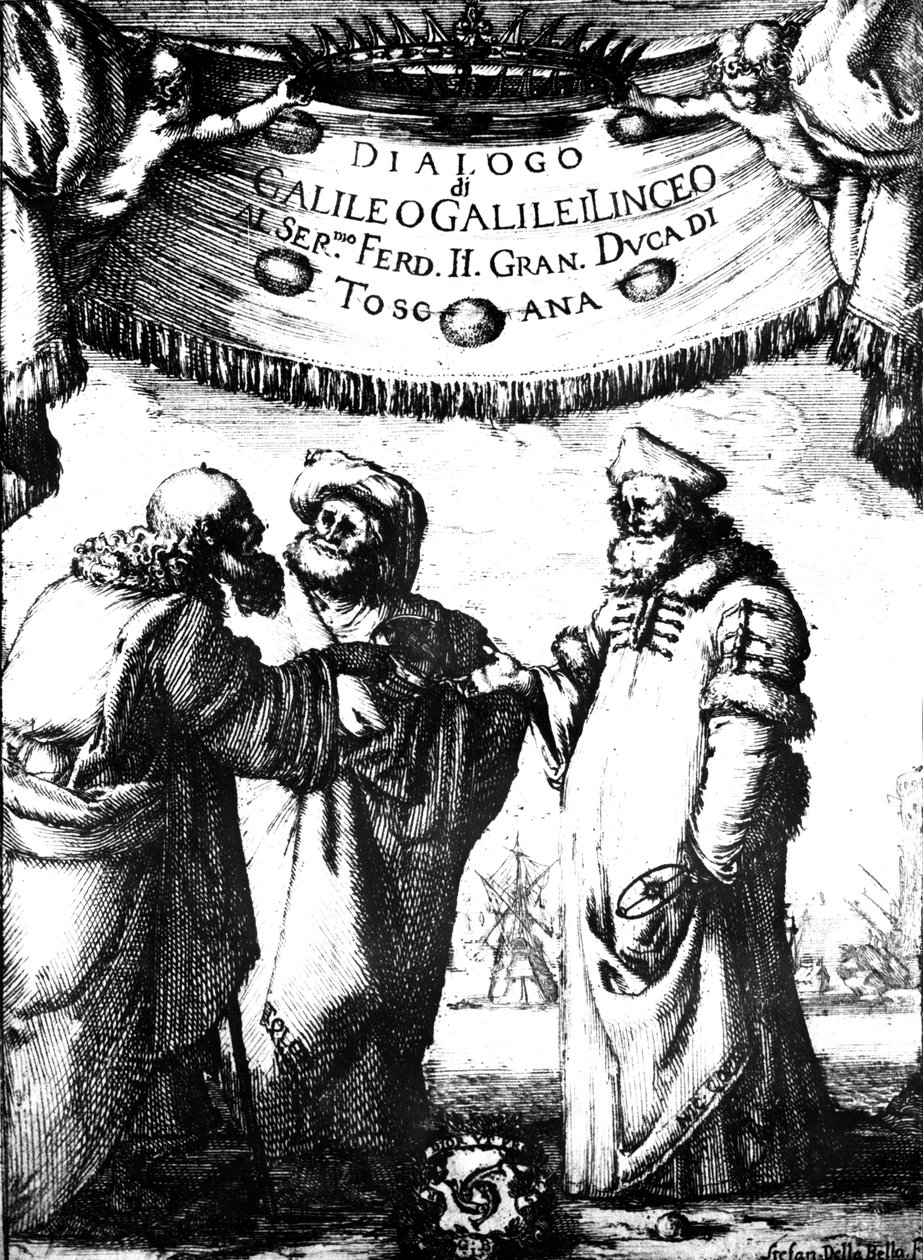 Frontespizio del Dialogo dei Massimi Sistemi di Galileo, 1632 da Stefano della Bella