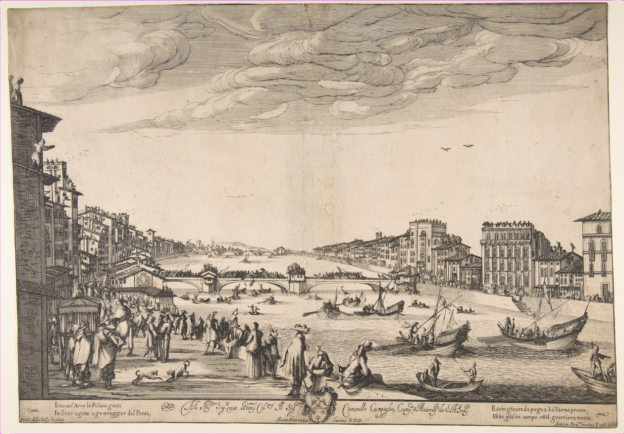 Gioco del Ponte, Pisa, 1634 da Stefano della Bella