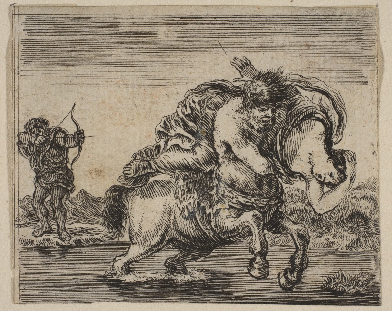 Ercole e Deianira, dal Gioco della Mitologia da Stefano della Bella