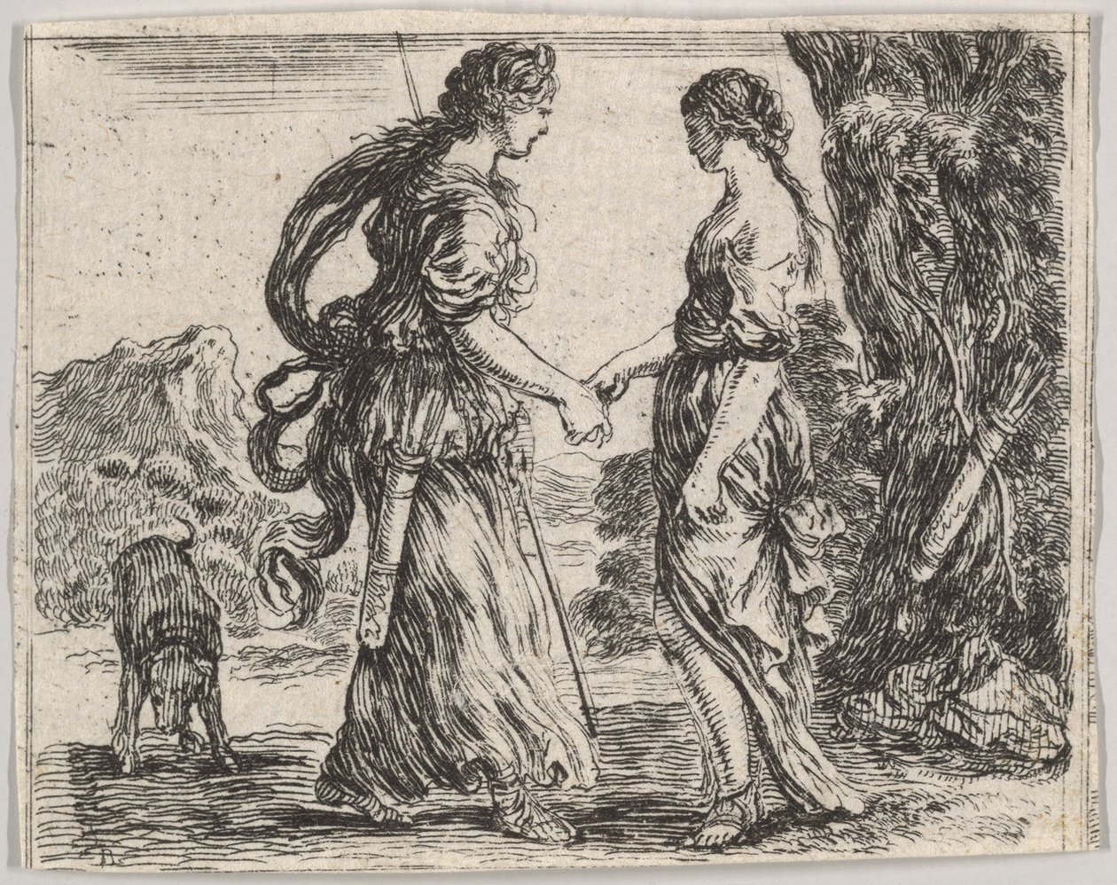 Giove e Callisto, da Gioco della Mitologia, 1644 da Stefano della Bella