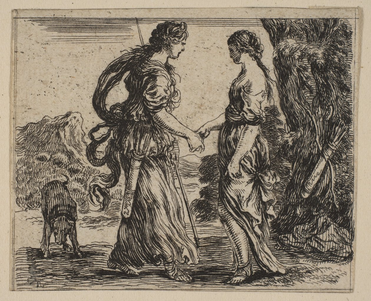 Giove e Callisto, da Gioco della Mitologia, 1644 da Stefano della Bella