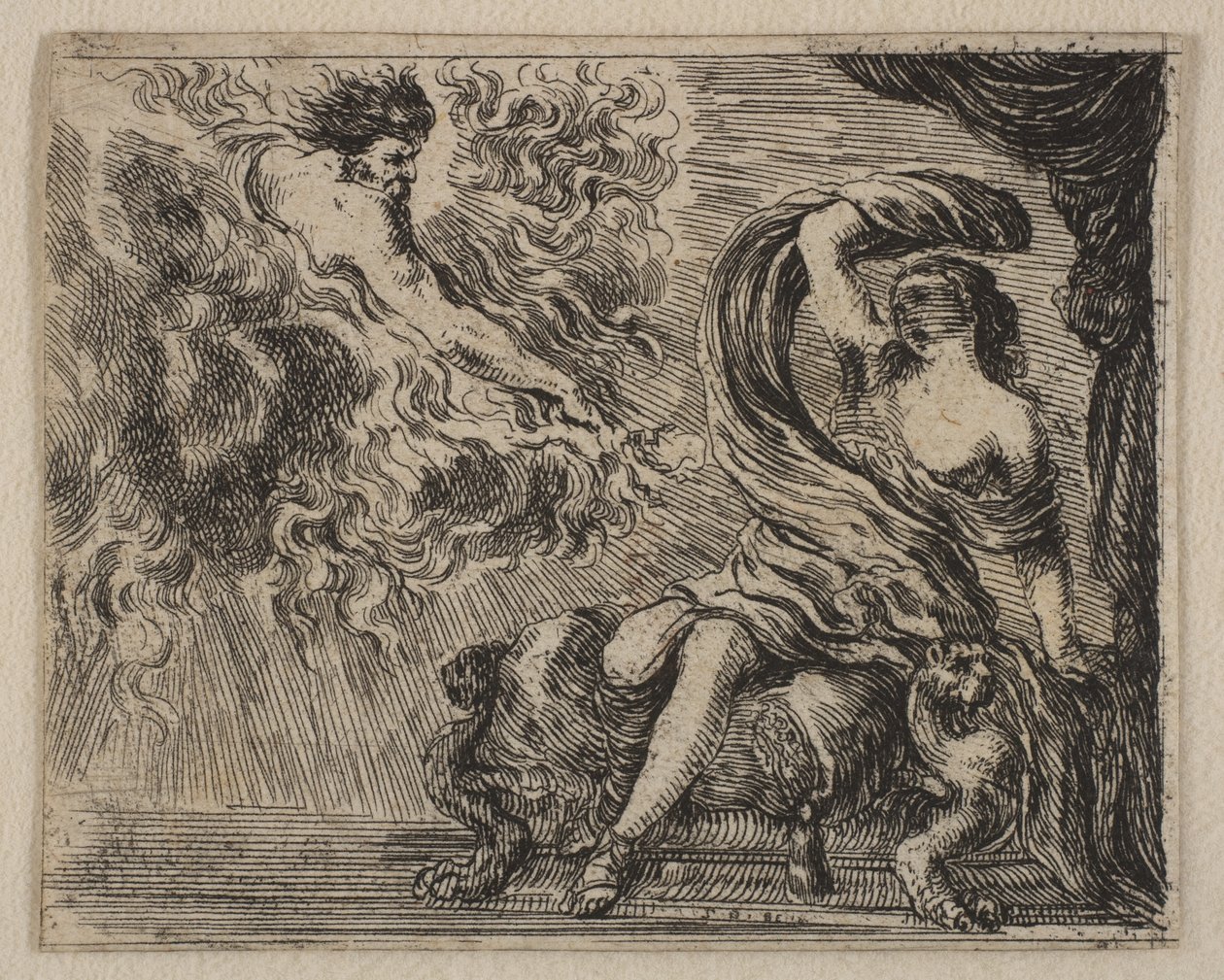 Giove e Semele, da Gioco della Mitologia, 1644 da Stefano della Bella