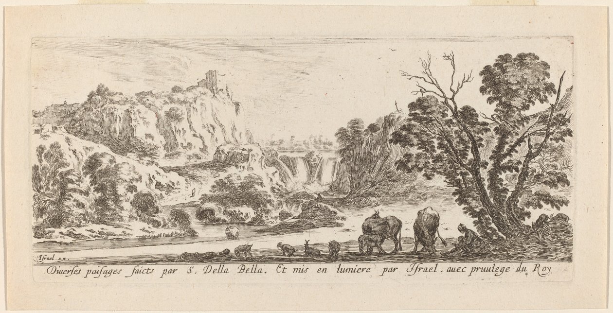Paesaggio con cascata, 1641 da Stefano della Bella