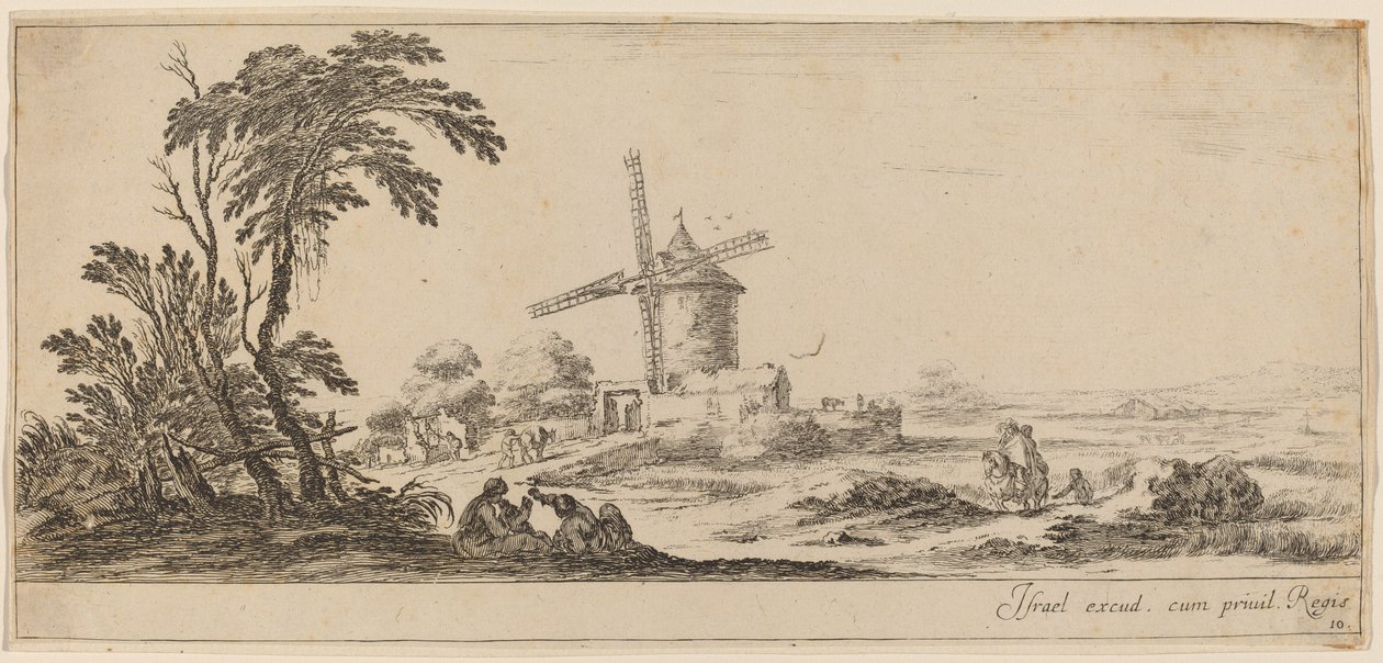 Paesaggio con Mulino a Vento da Stefano della Bella