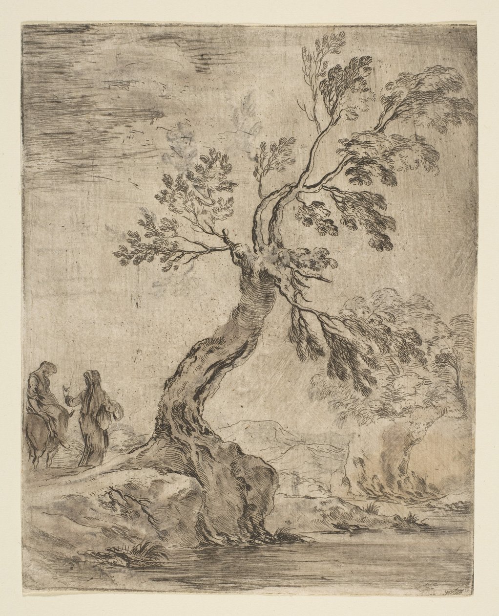 Paesaggio con due donne, una a cavallo di un asino, ca. 1660 da Stefano della Bella