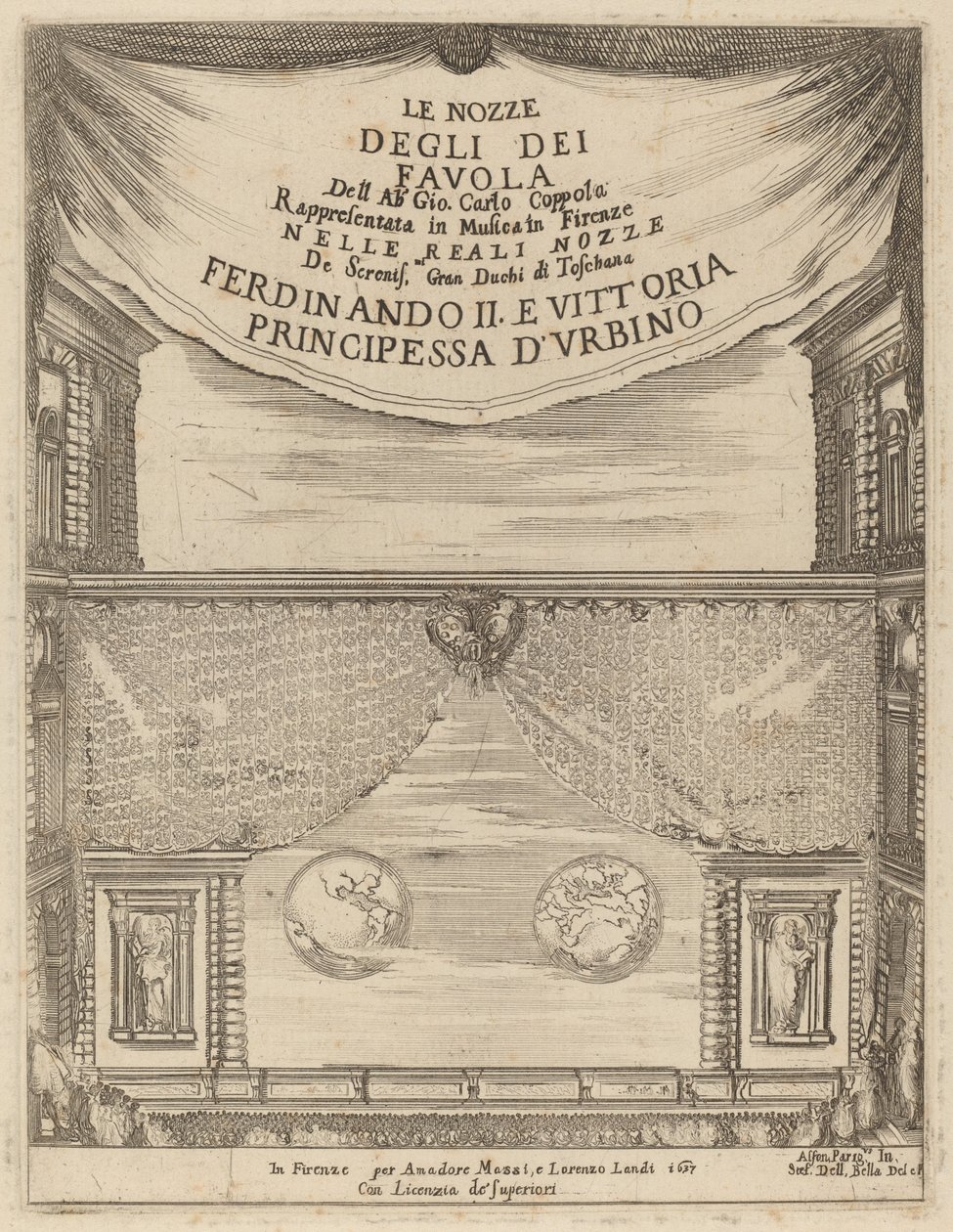 Le Nozze degli Dei: Frontespizio, 1637 da Stefano della Bella