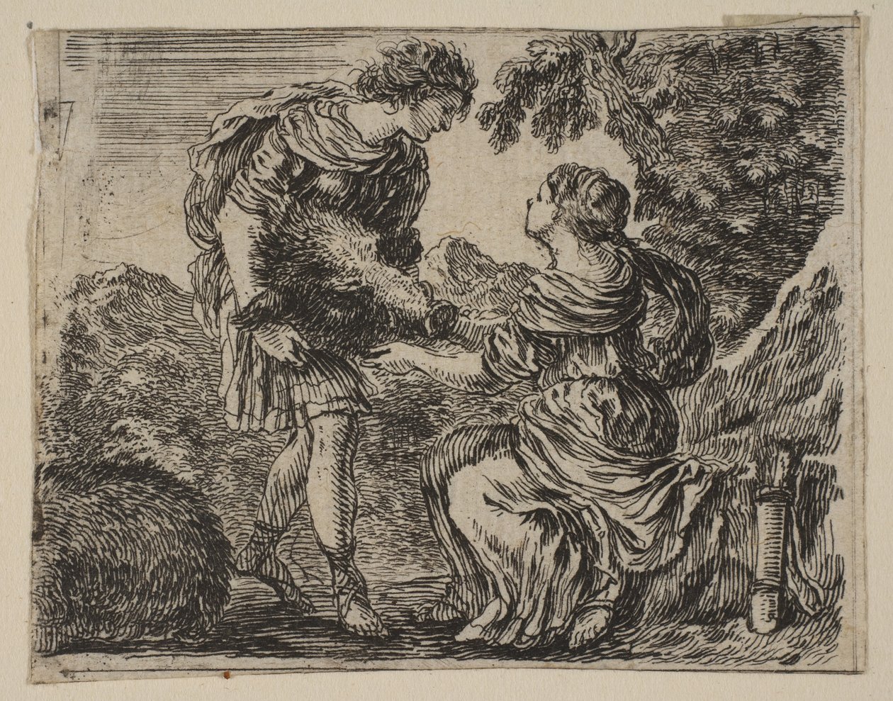 Meleagro e Atalanta, dal Gioco della Mitologia da Stefano della Bella