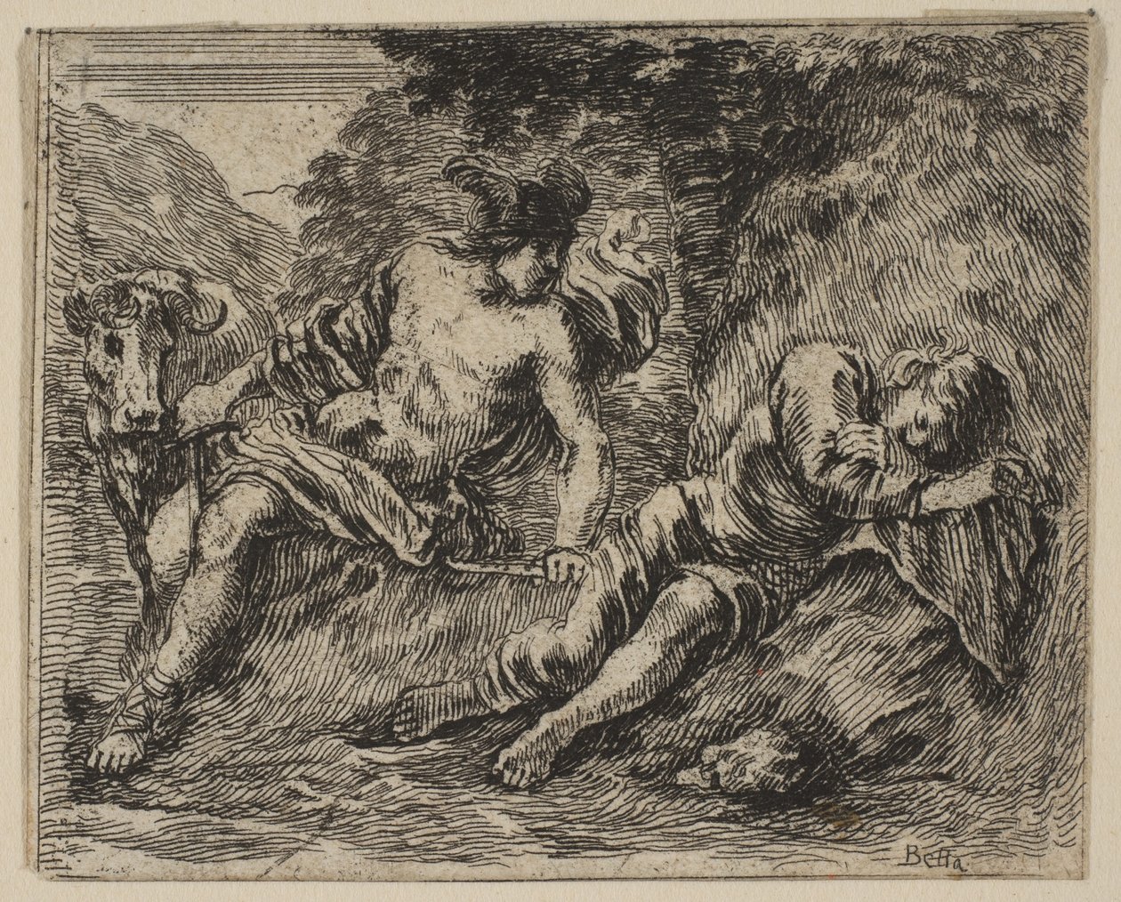 Mercurio e Argo, dal Gioco della Mitologia da Stefano della Bella