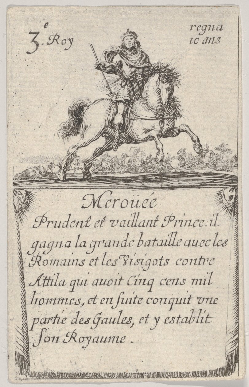 Meroüée Prudente e valorosa, da Gioco dei Re di Francia, 1644 da Stefano della Bella