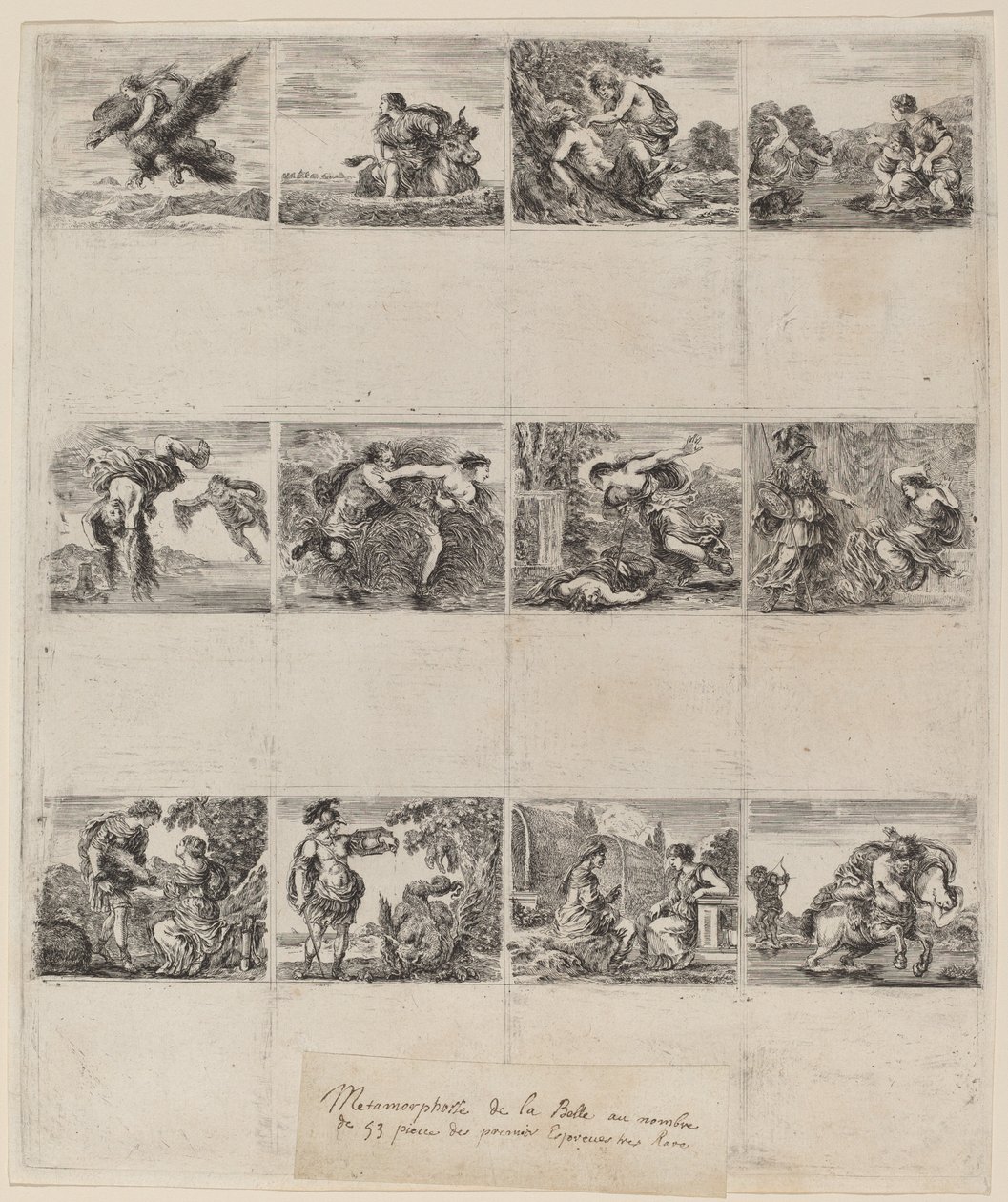 Carte da gioco mitologiche da Stefano della Bella
