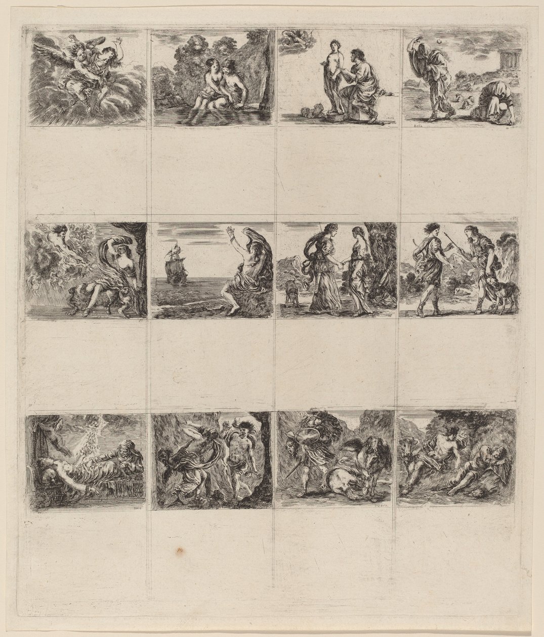Carte da gioco mitologiche da Stefano della Bella