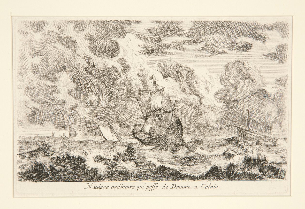 Naviere ordinario che passa da Dover a Calais, dalla serie Vues de ports de mar da Stefano della Bella