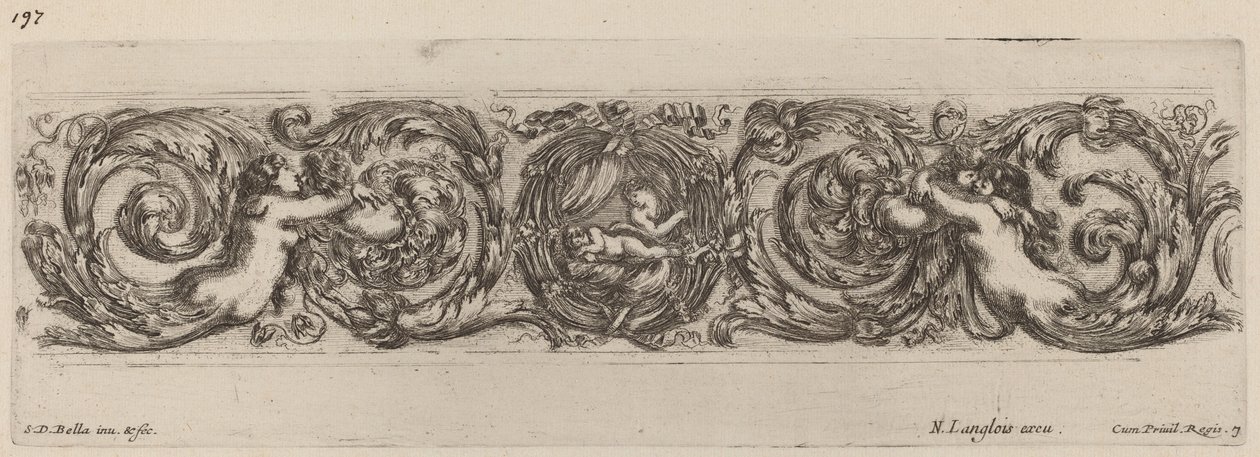Fregio ornamentale con Cupido e Psiche, probabilmente 1648 da Stefano della Bella