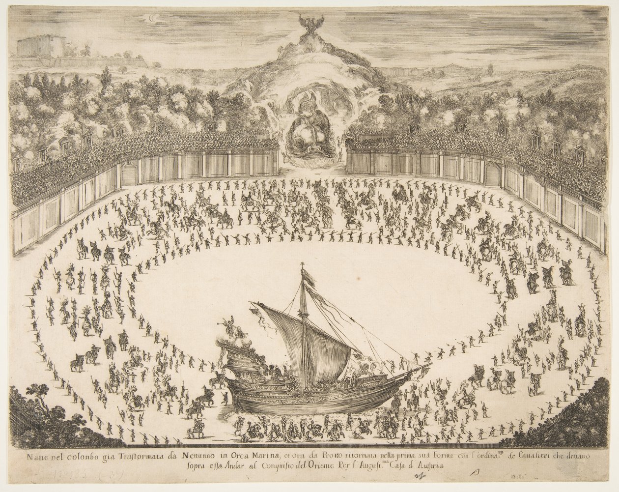 Carro allegorico a forma di nave, stemma del Granduca di Modena in cima, 1652 da Stefano della Bella