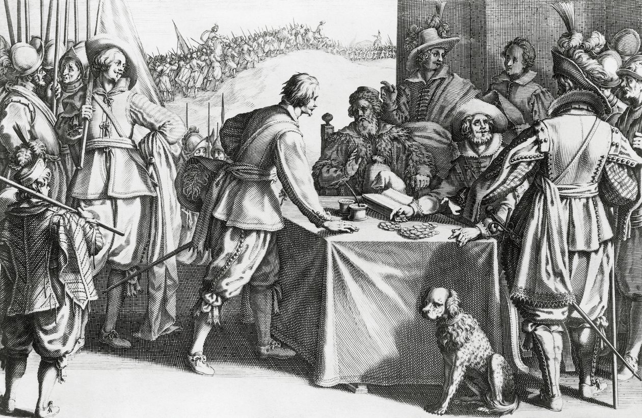 Pagamento dei mercenari, incisione di Stefano della Bella da Stefano della Bella