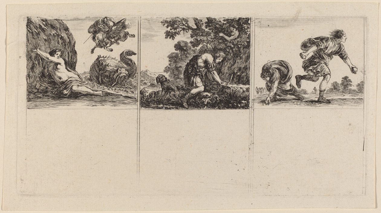 Perseo e Andromeda; Cefalo e Procri; Ippomene e Atalanta da Stefano della Bella
