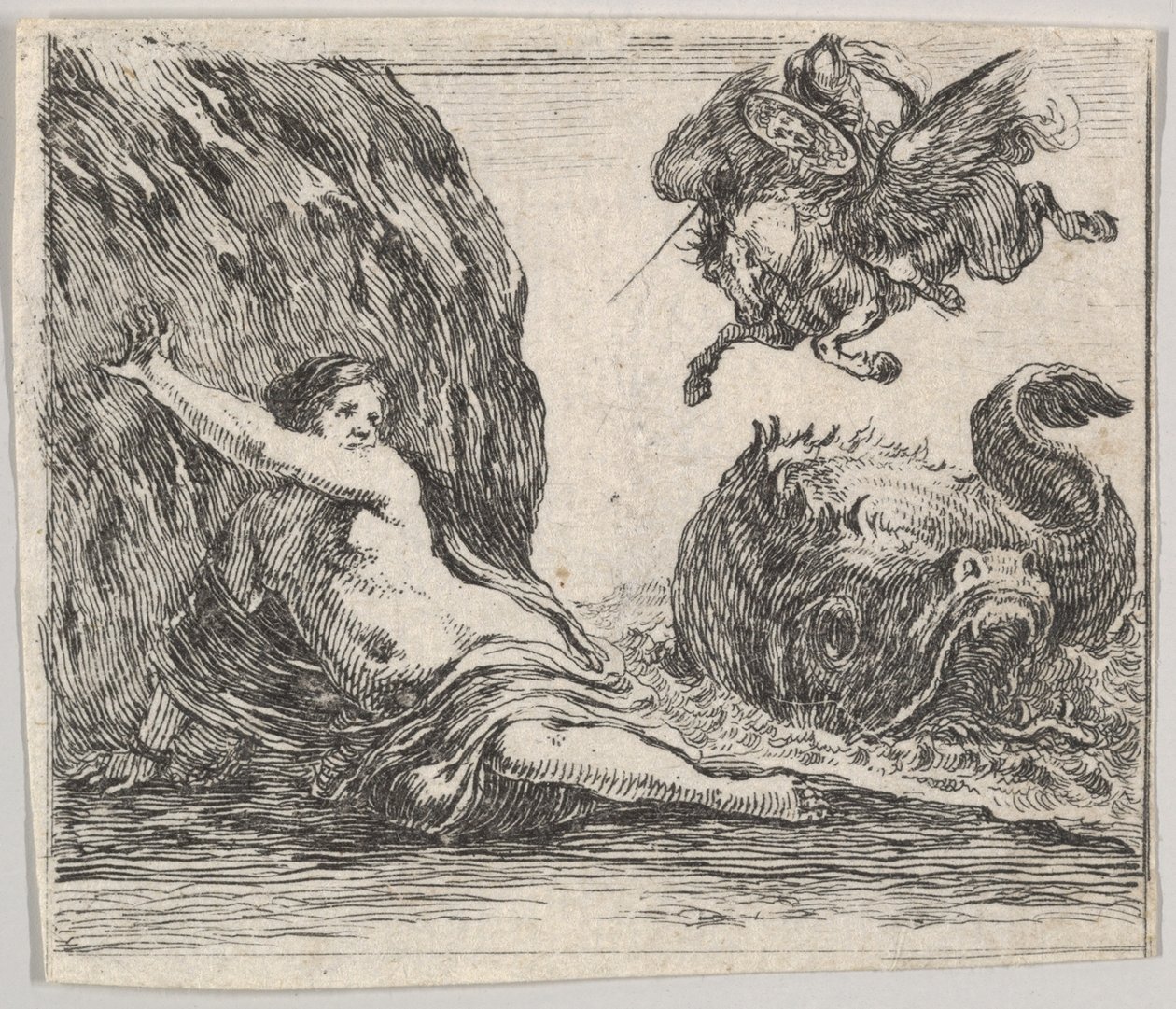 Perseo e Andromeda, dal Gioco della Mitologia da Stefano della Bella