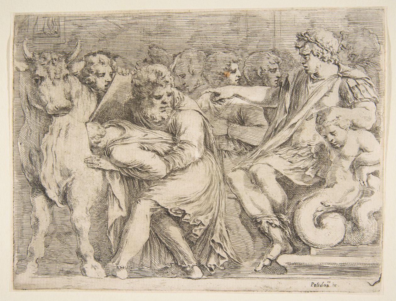 Falaride che getta Perillo nel toro di bronzo, XVII secolo da Stefano della Bella
