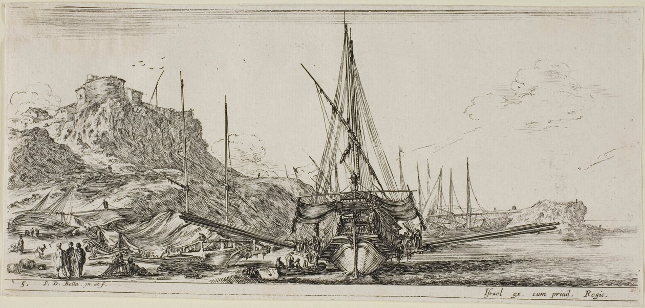 Piastra cinque da vari argini da Stefano della Bella