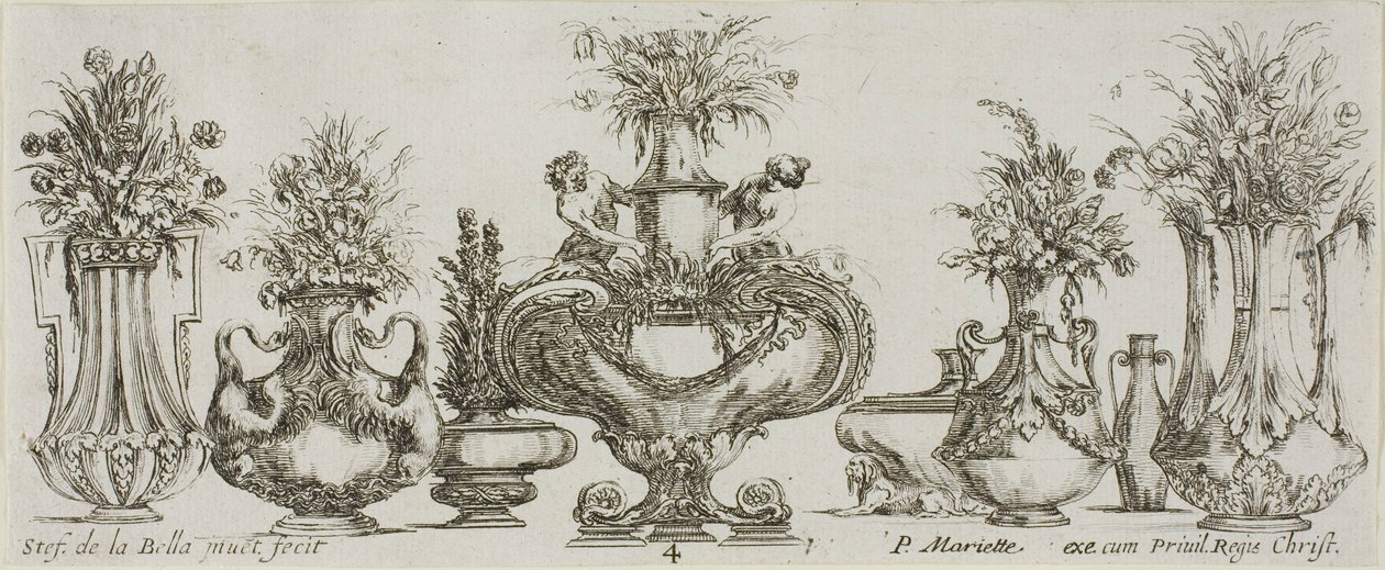 Piatto quattro dalla collezione di vari vasi da Stefano della Bella
