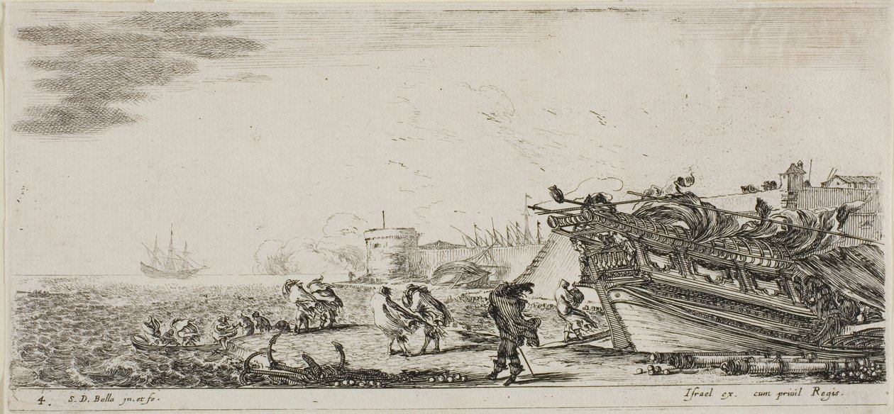 Piastra quattro da vari argini da Stefano della Bella