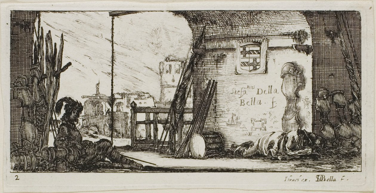 Tavola due da Disegni di vari movimenti di soldati da Stefano della Bella