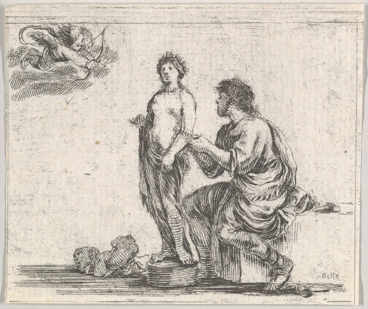 Pigmalione, dal Gioco della Mitologia Jeu de la Mythologie, 1644 da Stefano della Bella
