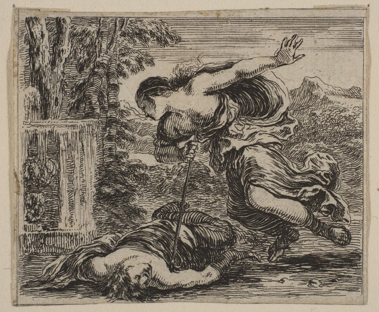 Piramus e Thisbe, da Gioco della Mitologia Jeu de la Mythologie da Stefano della Bella