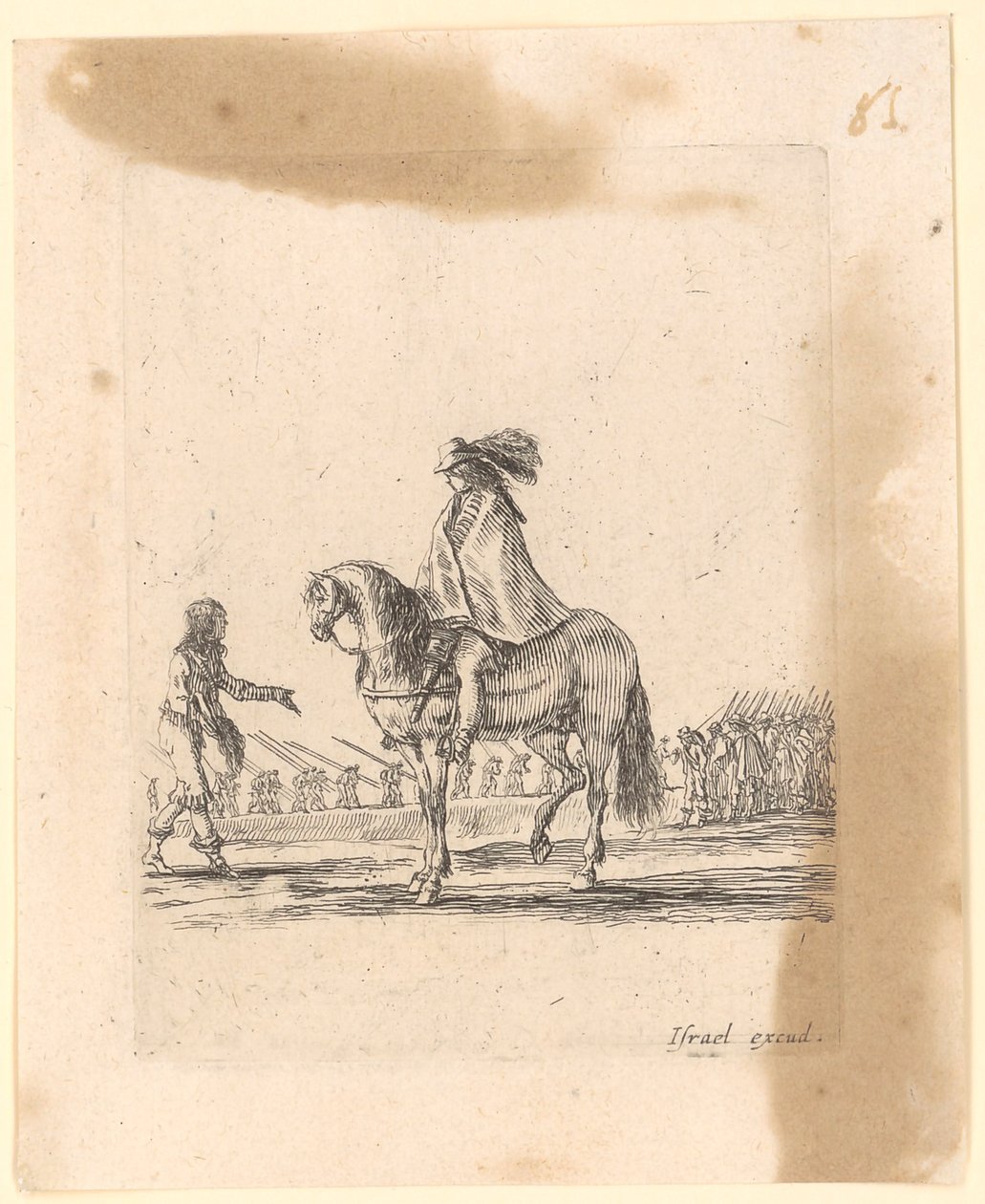 Cavaliere con mantello durante l
