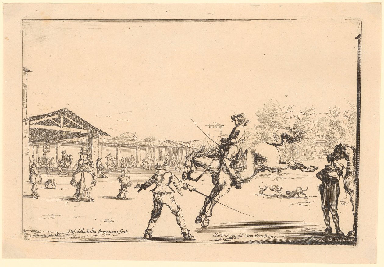 Scuola di equitazione, foglio 5 della serie "Figure varie" da Stefano della Bella