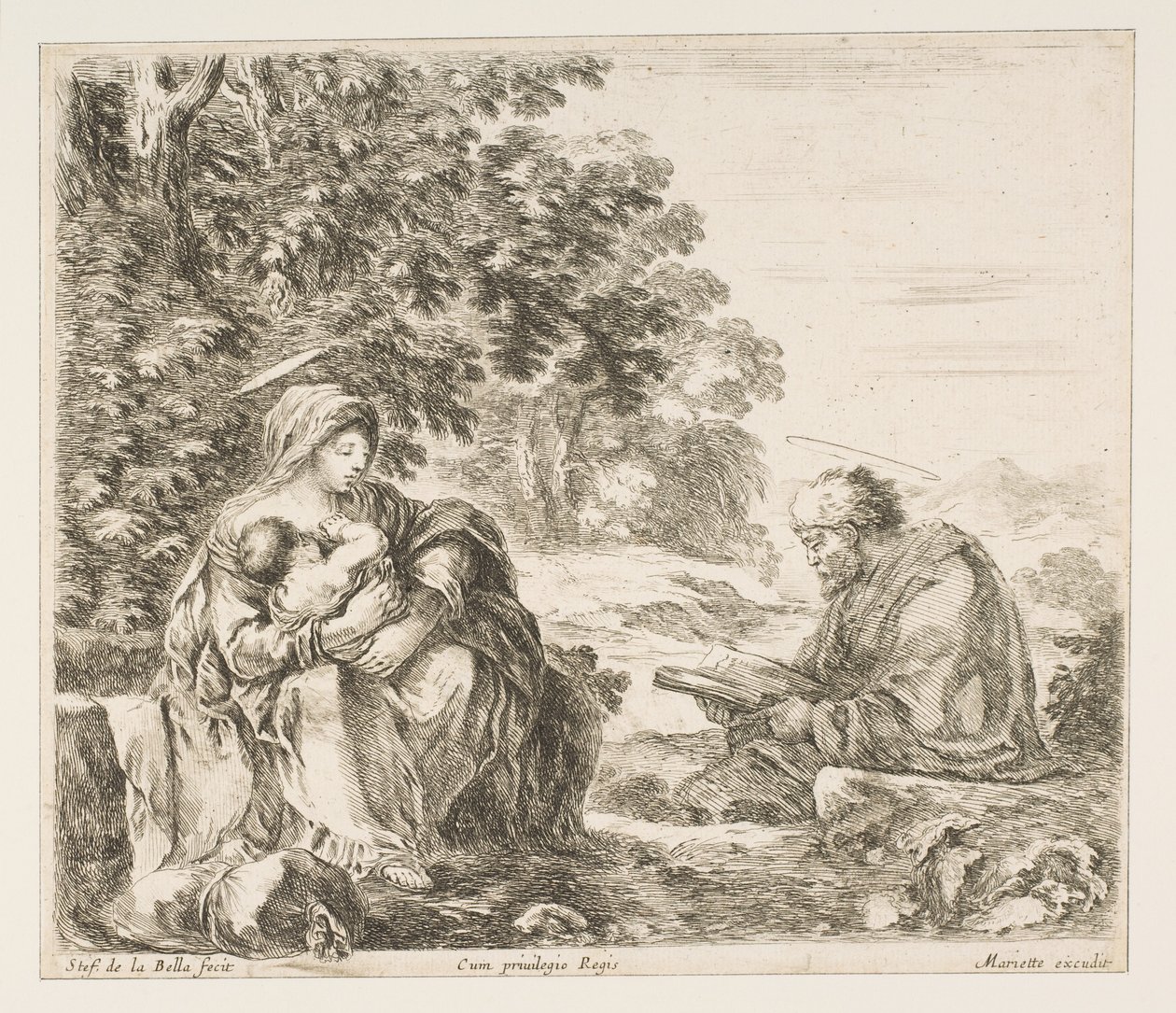 Riposo durante la Fuga in Egitto da Stefano della Bella