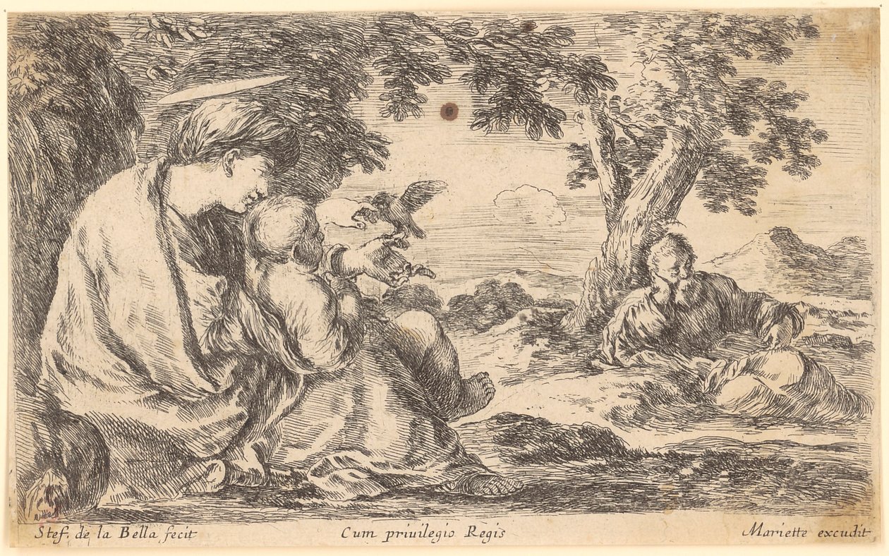 Riposo durante la fuga in Egitto da Stefano della Bella