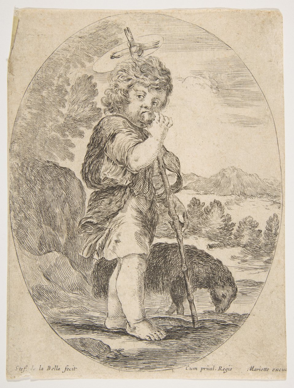 San Giovanni Battista che morde un frutto da Stefano della Bella