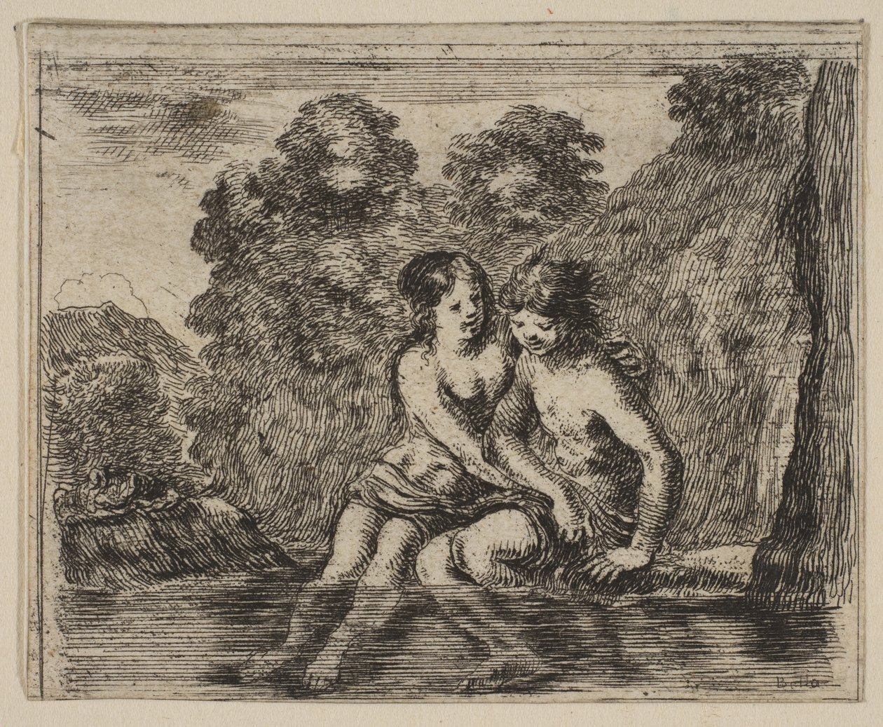 Salmacis e Ermafrodito, dal Gioco della Mitologia da Stefano della Bella