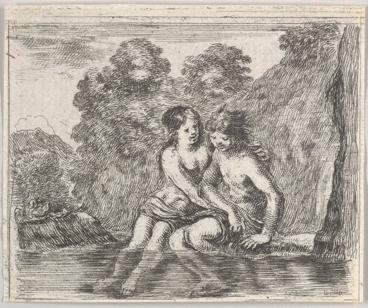 Salmacis e Ermafrodito, da Gioco della mitologia Jeu de la Mythologie da Stefano della Bella