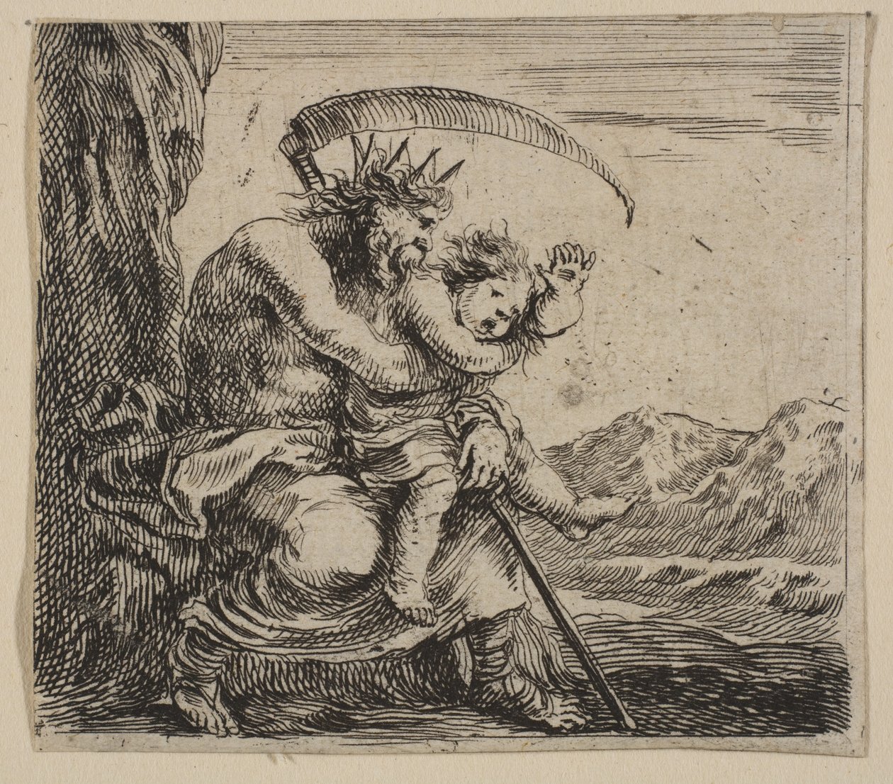 Saturno, dal Gioco della Mitologia Jeu de la Mythologie da Stefano della Bella
