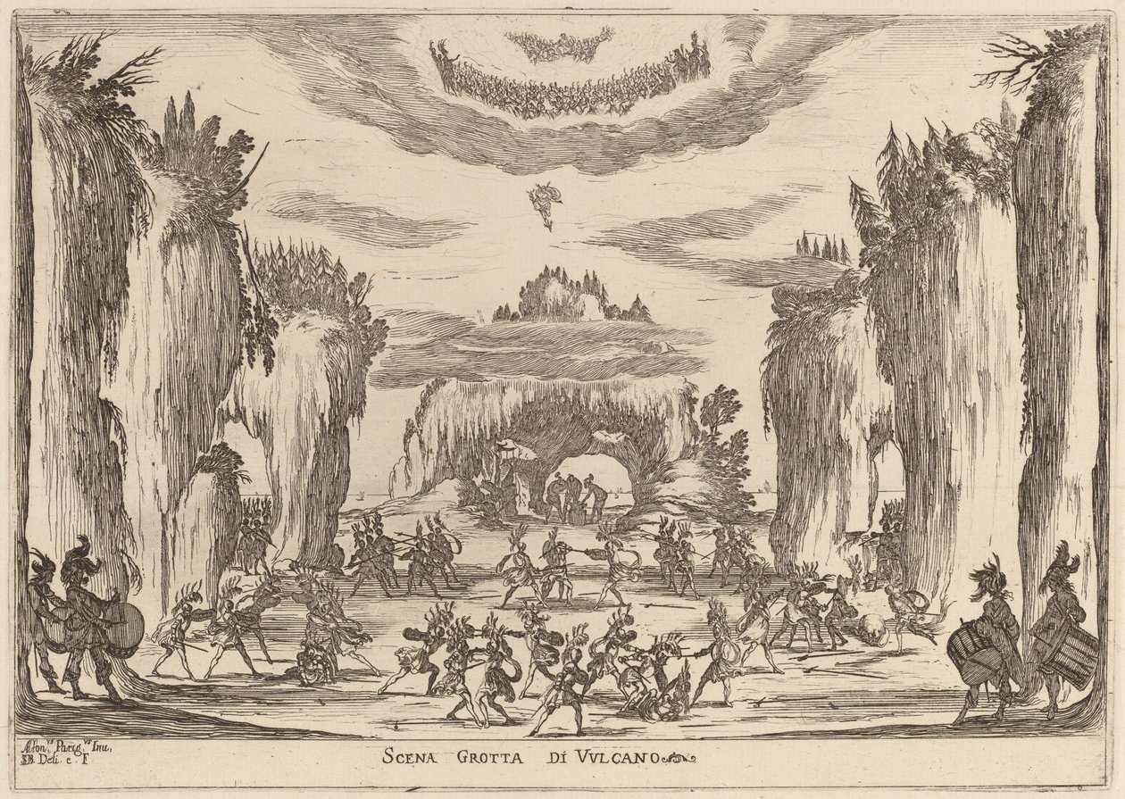 Scena Grotta di Vulcano da Stefano della Bella