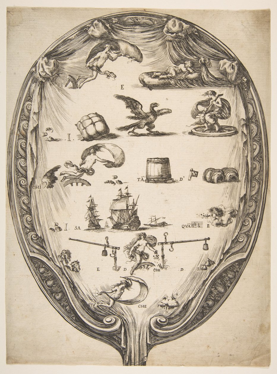 Schermo con rebus della fortuna da Stefano della Bella