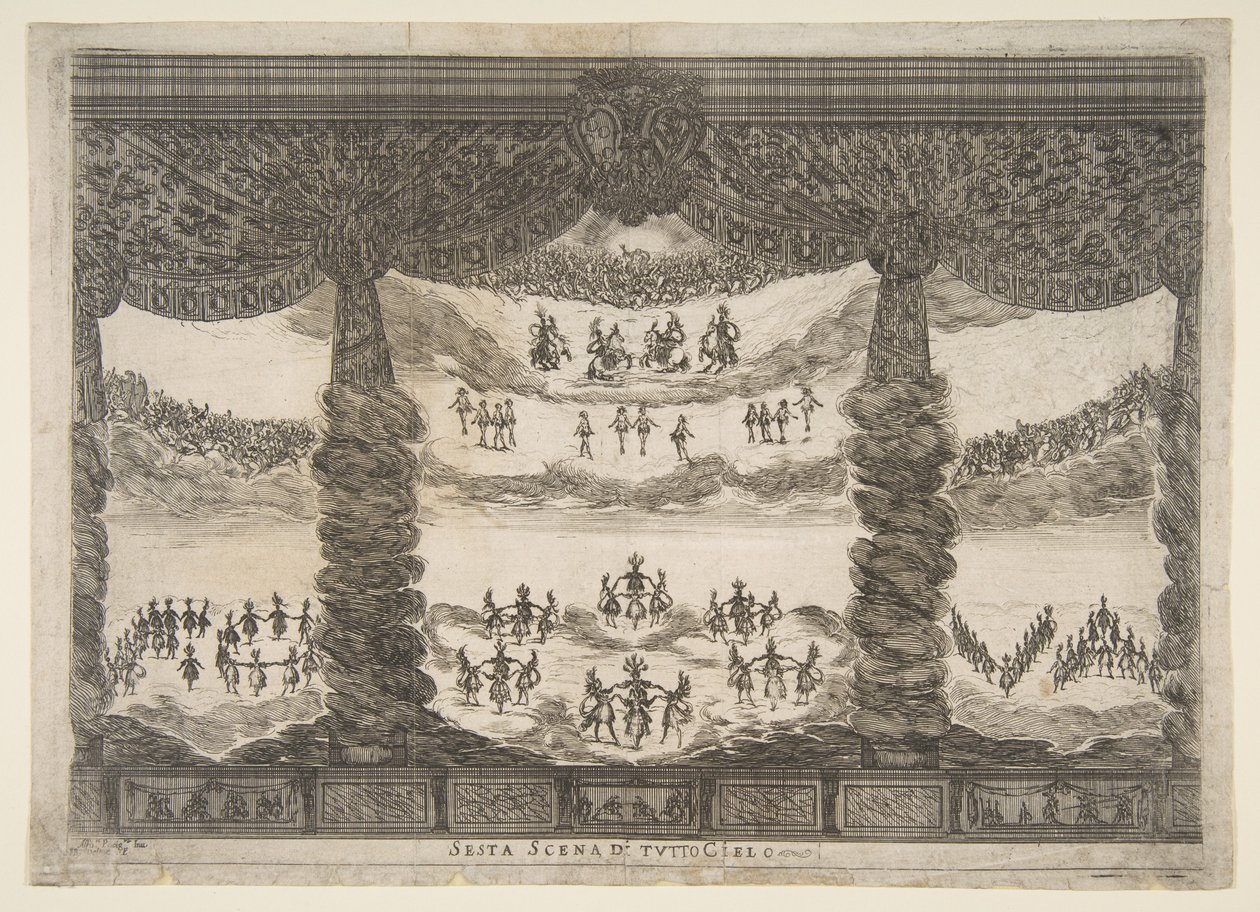 Sesta scena, i cieli, da Le nozze degli Dei, 1637 da Stefano della Bella