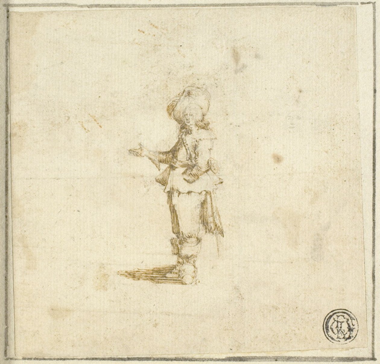 Cavaliere in piedi, punta con la mano destra da Stefano della Bella