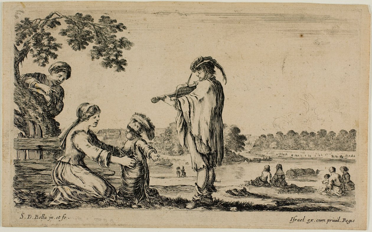 Violinista in piedi, da Figure diverse dalla campagna da Stefano della Bella