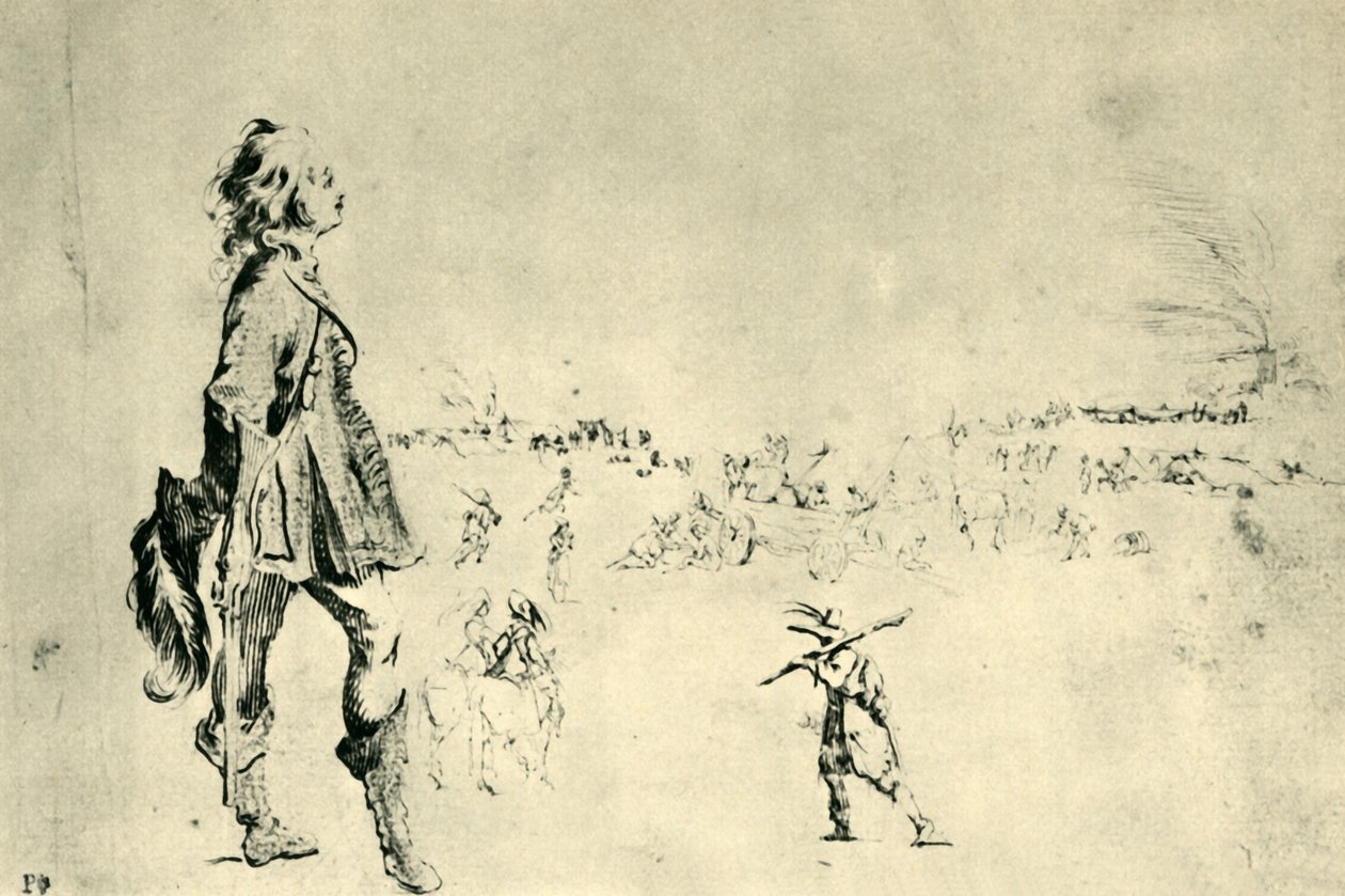 Figura maschile in piedi da Stefano della Bella