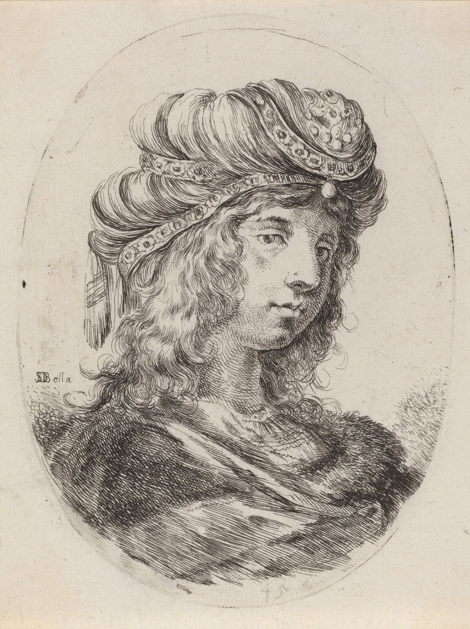 Sultana con un turbante a bande, girata a destra, 1649-1650 da Stefano della Bella