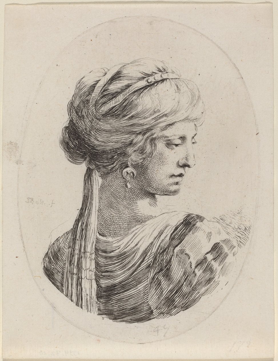 Sultana con turbante velato, vista da dietro da Stefano della Bella