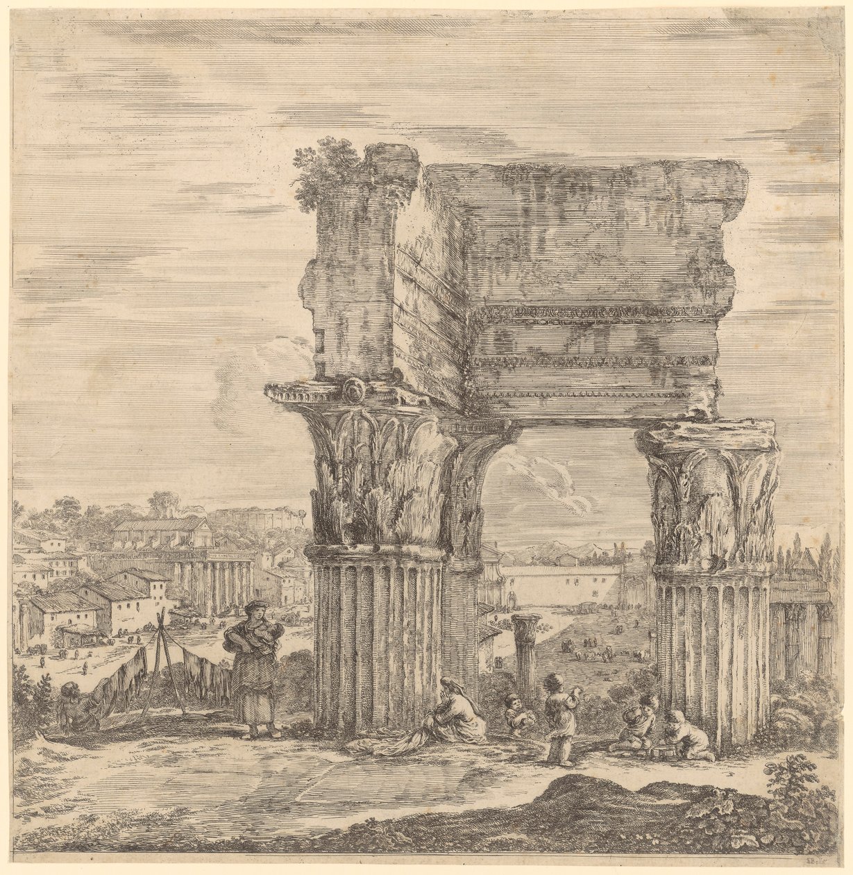 Il Tempio della Concordia e il Foro Romano da Stefano della Bella