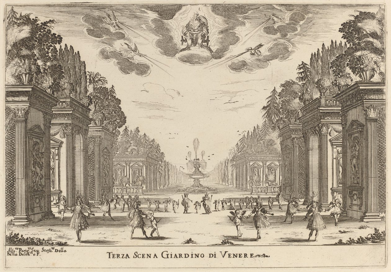 Terza scena Giardini di Venere da Stefano della Bella