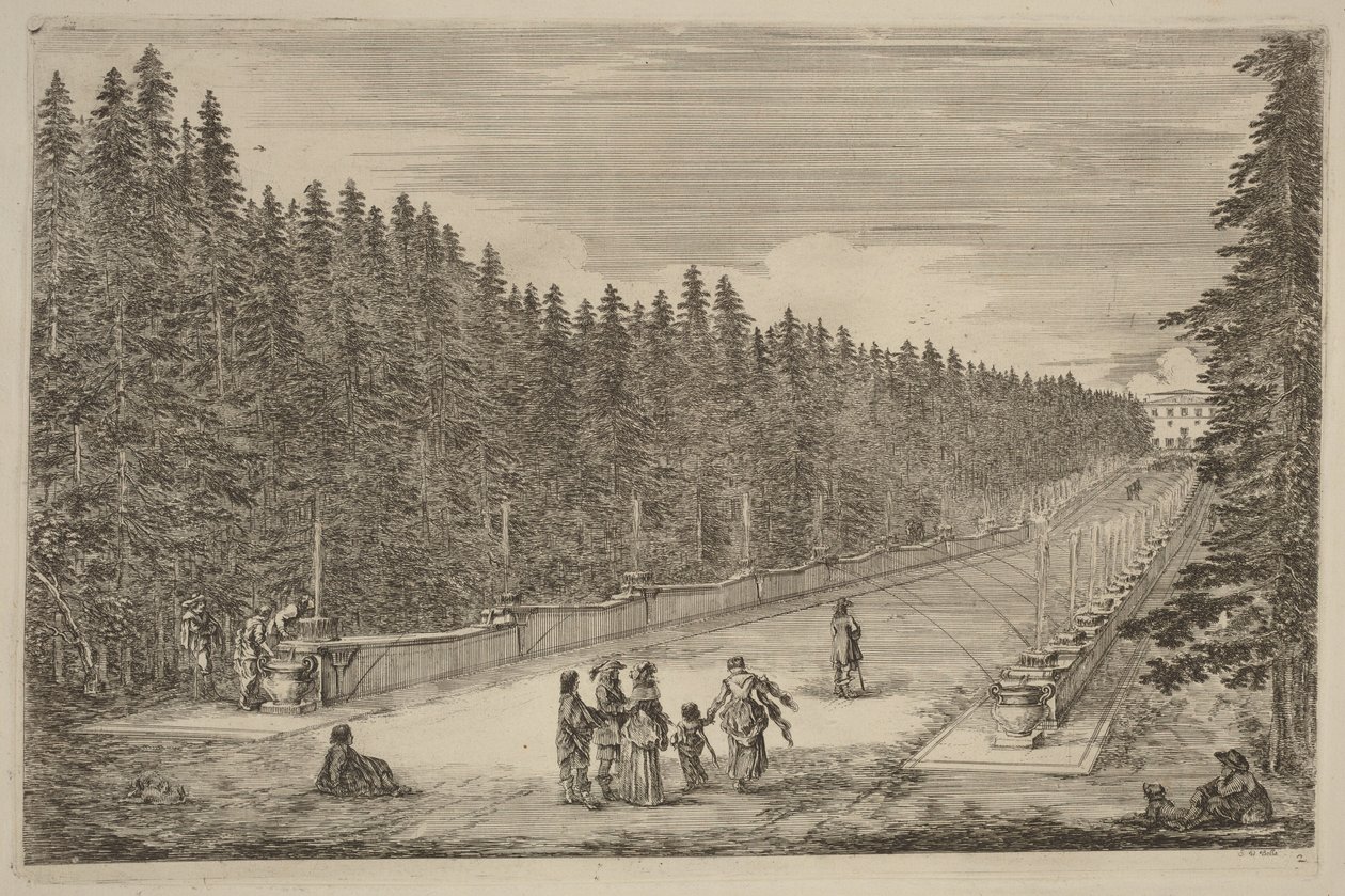 Il viale delle fontane da Stefano della Bella