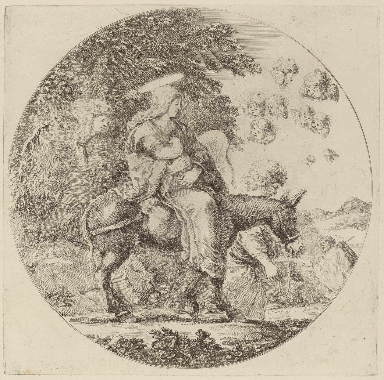 La fuga in Egitto, probabilmente 1662 da Stefano della Bella