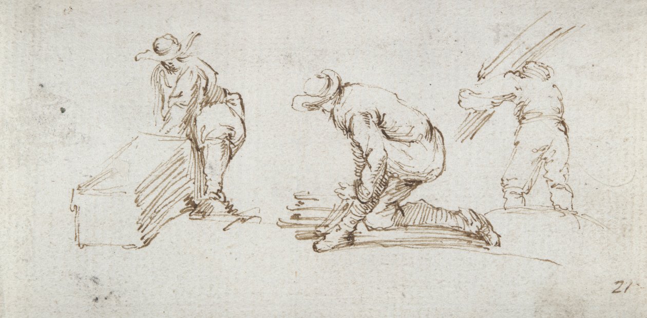 Tre studi di figura da Stefano della Bella